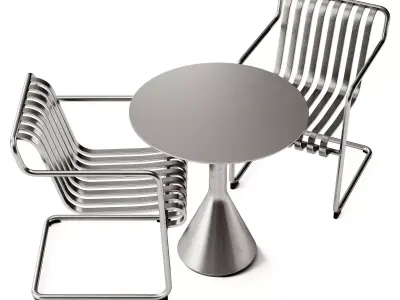 Palissade Cone Table and Armchair by Hay 3D model