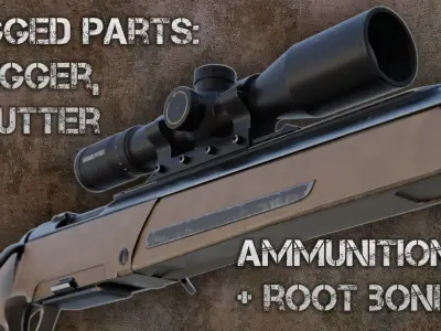 Steyr Scout Sniper Rifle Low-poly 3D model