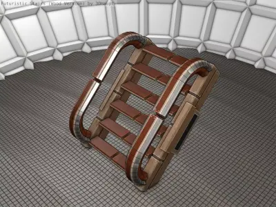 Wood Stairs Construction Element 11  Low-poly 3D model