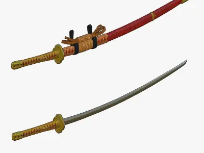 katana1 mikazukimunechika Low-poly 3D model