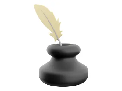3d feather  bottle  cartoon 3D model