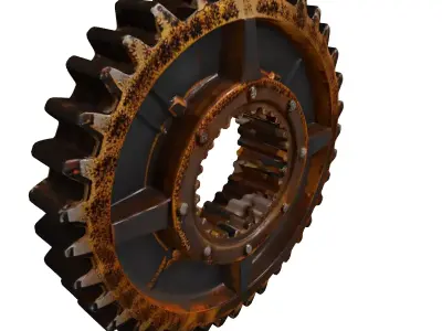 Rusty Industrial Gear Wheel 3D 3D model