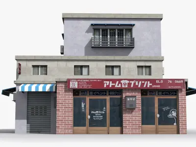 Japanese House x24 Low-poly 3D model
