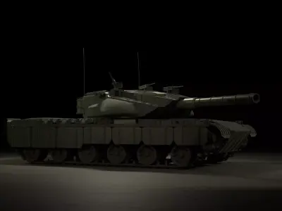 70s 80s Prototype Main Battle Tank Low-poly 3D model
