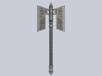 Fantasy axe Low-poly 3D model shop