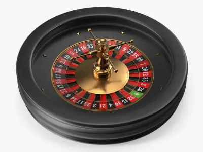 European Style Roulette Mechanism with Numbered Slots 3D model