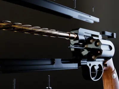 Gun model construction revolver 3D model