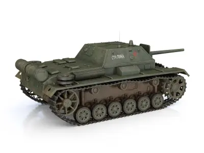 SU-76i Soviet Assault gun 3D model