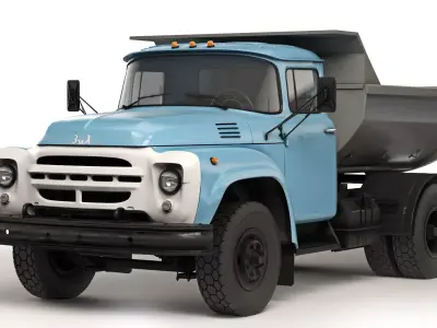 ZIL 130 dump truck MMZ-555 1965 3D model