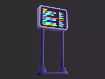Low Poly Digital Billboard 3D model purchase