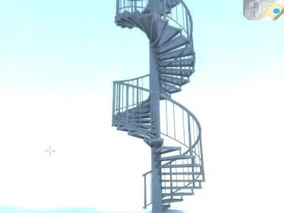 Aluminum spiral staircases  Free low-poly 3D model