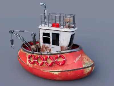 Old Tug Boat 3D model
