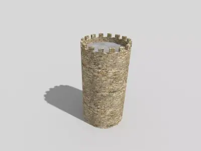medieval tower b Low-poly 3D model