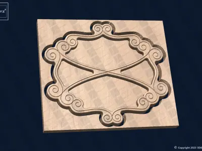 Antique Style Tray 2 - CNC Files for Wood 3D model