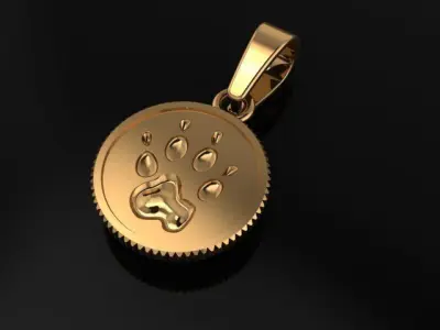 DOG COIN PENDANT SMALL SIZE 3D print model
