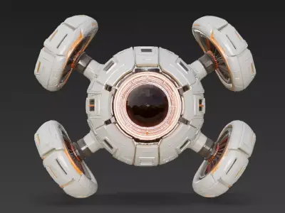 Spherical Recon Drone Low-poly 3D model