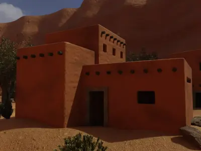 Desert Oasis Settlement village  3D model