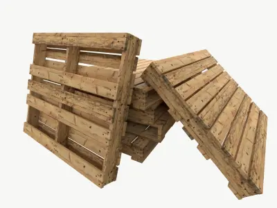 pallet type industrial reversible 3 sets of textures Low-poly 3D model