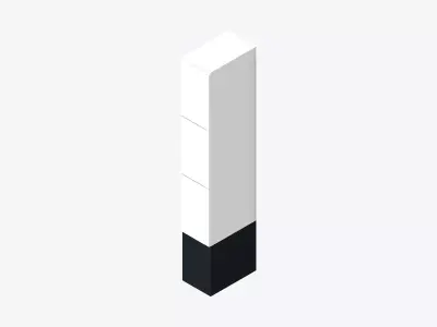 Locker - Laminate - High Base - Tall - 3 Door Low-poly 3D model