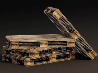 Wooden Pallet Prop Game-Ready Low-poly 3D model