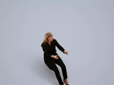 00122Kiera007 - Adult Caucasian woman commuting in business 3D model