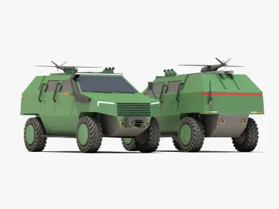Lizard 4x4 Tactical Vehicle Concept All Version 3D model