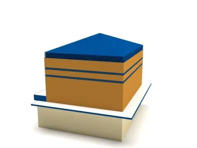 Low Poly Cinema Building Low-poly 3D model