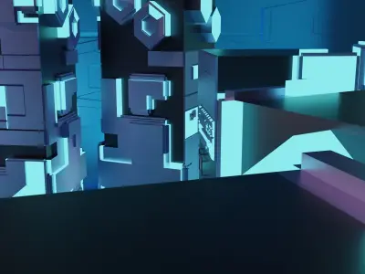 Scifi City Kitbash 3D model