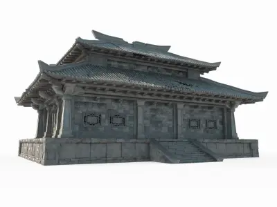 Asian Ancient Architecture Military Camp 3D model