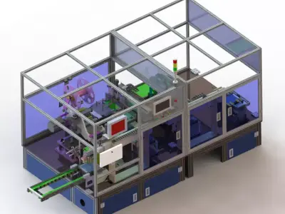 Soft pack lithium battery labeling machine 3D model