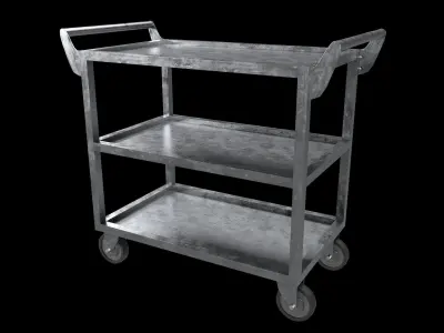 Stainless steel Heavy duty Cart  Low-poly 3D model