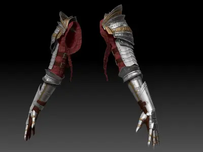 Female Knigt  Arm Armor Set Sculpt Project 3D model