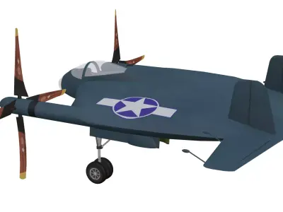 Vought XF5U Low-poly 3D model get
