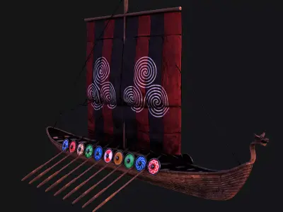 Vikings Ship v1 Low-poly 3D model