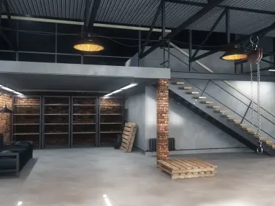 Warehouse loft 3D model shop