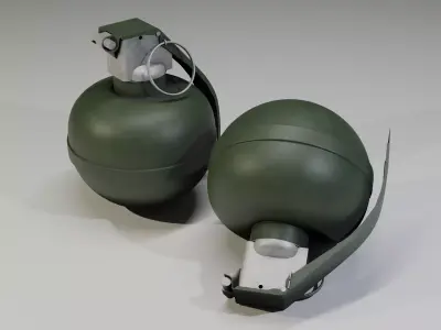 3 Soviet and 3 USA grenades Free 3D model