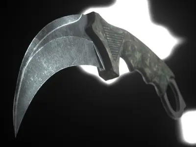 3D Karambit - 6 COLORS Low-poly 3D model