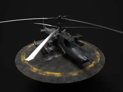  Kamov-Class Military Helicopter  Model 042 3D model