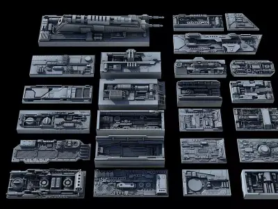 Sci-Fi KitBash and Props Pack Part two 3D model