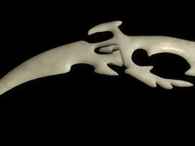 Dagger three wooden axes Low-poly 3D model