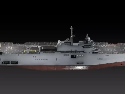 FS Mistral Amphibious Assault ship Low-poly 3D model