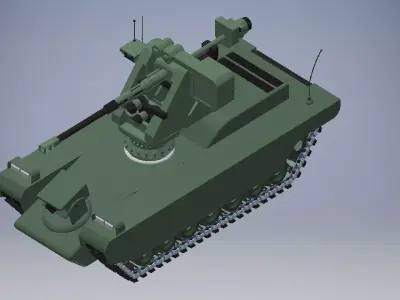 Robotic mini tank 3d model  3D model