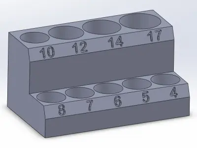 Socket Organizer - 3-8 and 1-2 in Drive Metric Hex Socket Set 3D print model