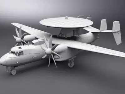E2d Advanced Hawkeye Scale model  3D print model