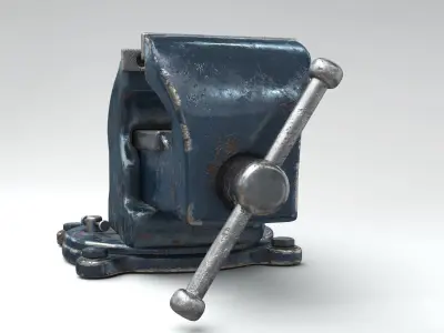 VISE BLUE ANIMATED Low-poly 3D model