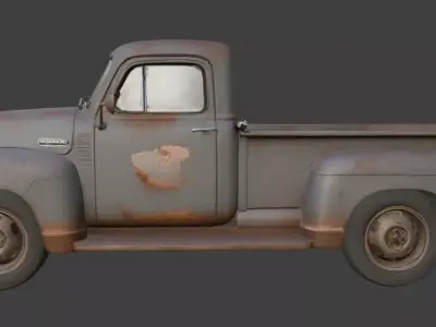 Vintage Rusty Pickup Truck 3D Model 3D model 6