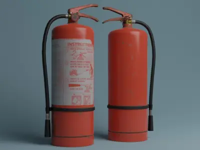 Damaged Fire Extinguisher Low-poly 3D model