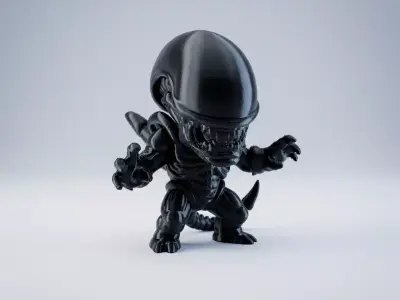 Alien Xenomorph Chibi Sci-Fi 3D Printable Model STL  3MF 3D print model