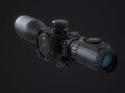 Sniper Scope UTG Accushot EZ-Tap Low-poly 3D model