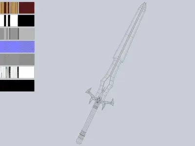 Fire blade Low-poly 3D model buy